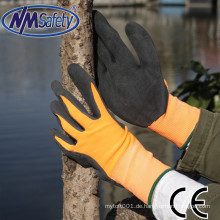 NMSAFETY 2015 neues Produkt 13guage nylon beschichtetes schwarzes Latex auf Palm Männer Arbeitshandschuhe